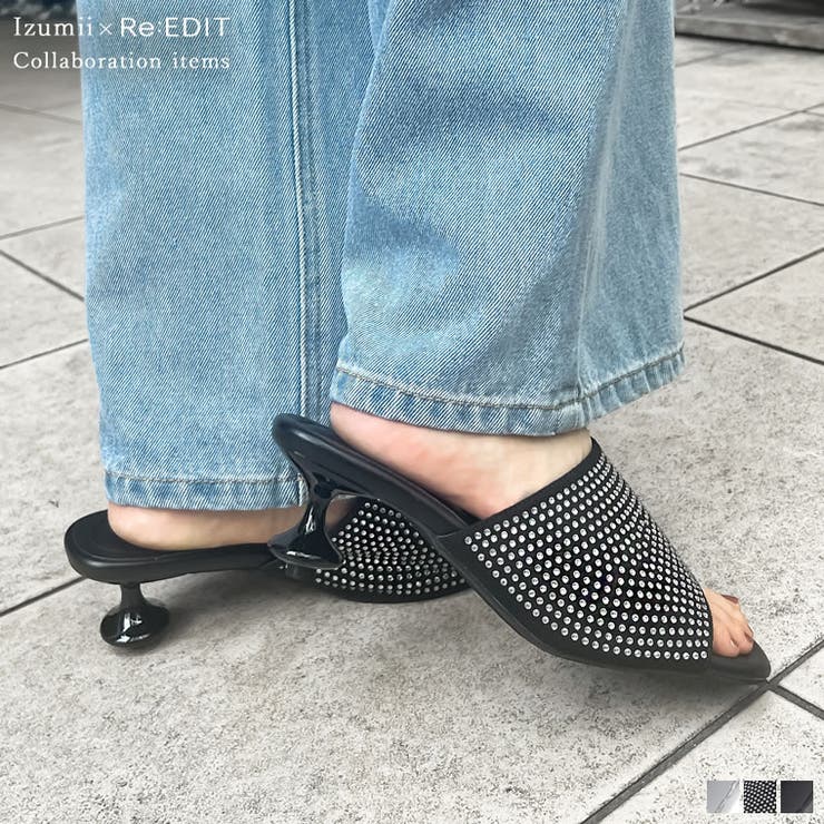 Rady パールヒールミュール　L Lu ルー パテントレザーボウブレードヒールミュール - シルバー