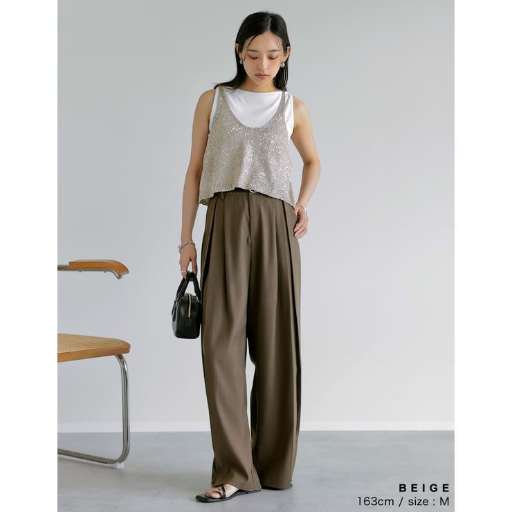 販売枚数8千枚突破！]スパンコールニットキャミソールビスチェ[品番