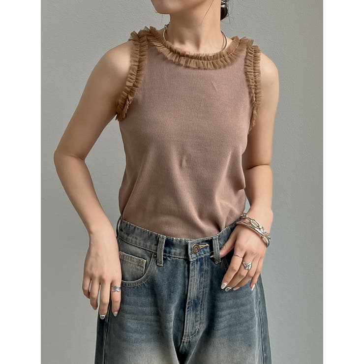 ストレッチリブフリル付きアメスリトップス | Re:EDIT | 詳細画像27 