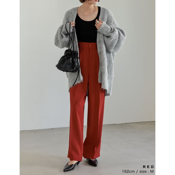 [低身長/高身長/大きいサイズ有]ダブルタックカラーワイドパンツ | Re:EDIT | 詳細画像12 