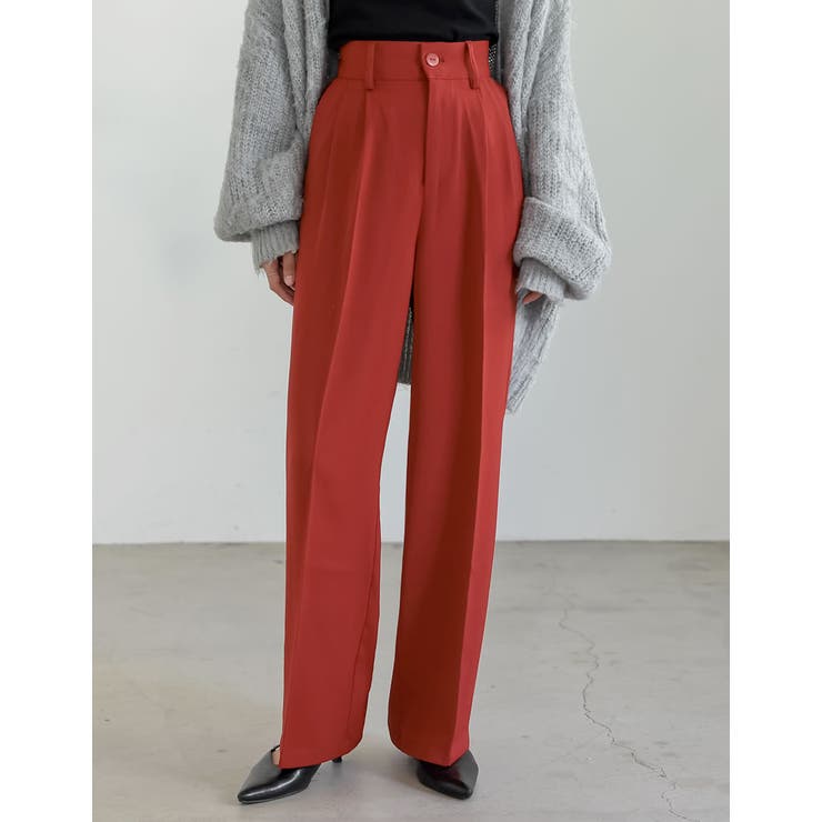 [低身長/高身長/大きいサイズ有]ダブルタックカラーワイドパンツ | Re:EDIT | 詳細画像3 