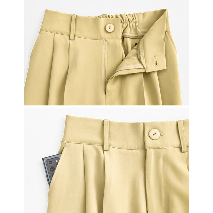 [低身長/高身長/大きいサイズ有]ダブルタックカラーワイドパンツ | Re:EDIT | 詳細画像31 