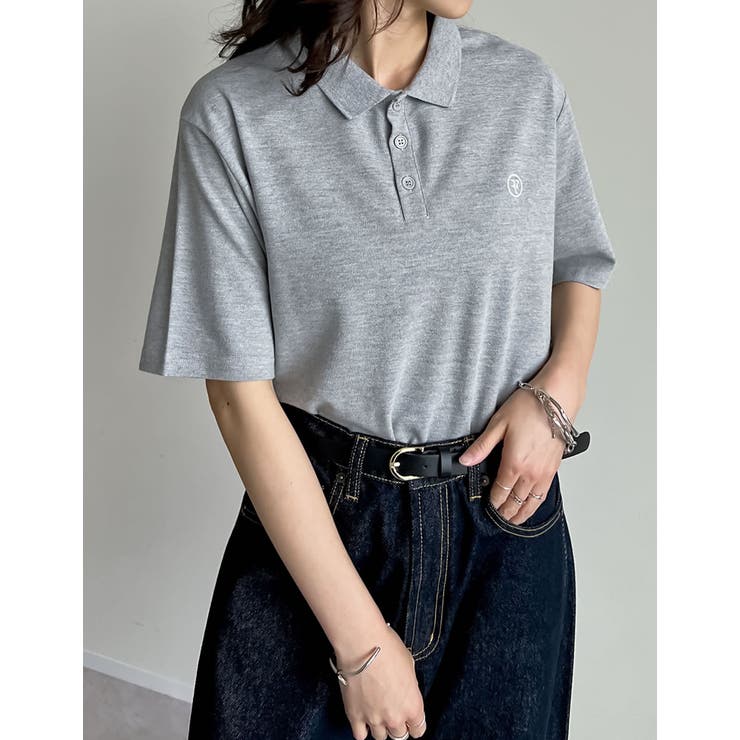 ワンポイント刺繍ロゴポロトップス[品番：GS000022178]｜Re:EDIT