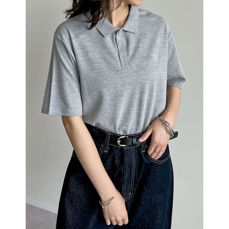 ワンポイント刺繍ロゴポロトップス[品番：GS000022178]｜Re:EDIT