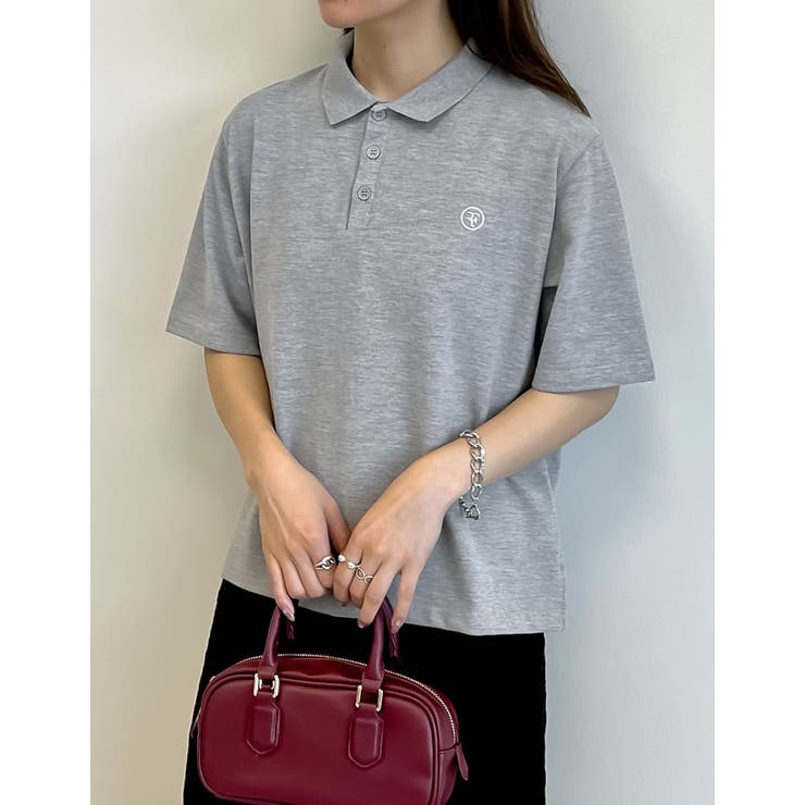 ワンポイント刺繍ロゴポロトップス[品番：GS000022178]｜Re:EDIT