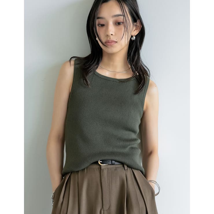 [新色追加][涼感]レーヨンブレンドボートネックタンクトップ | Re:EDIT | 詳細画像9 