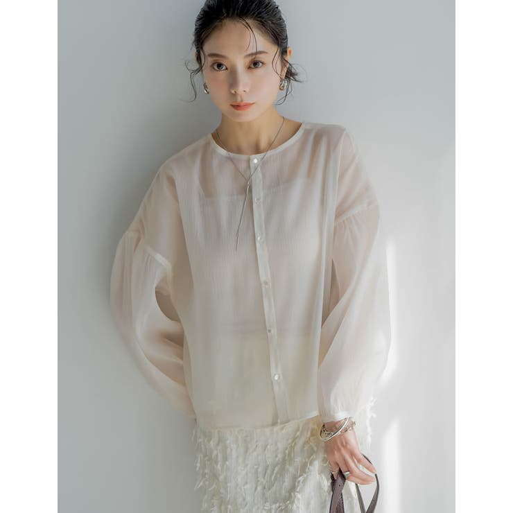 前後2WAYシアー袖ボリュームブラウス | Re:EDIT | 詳細画像3 