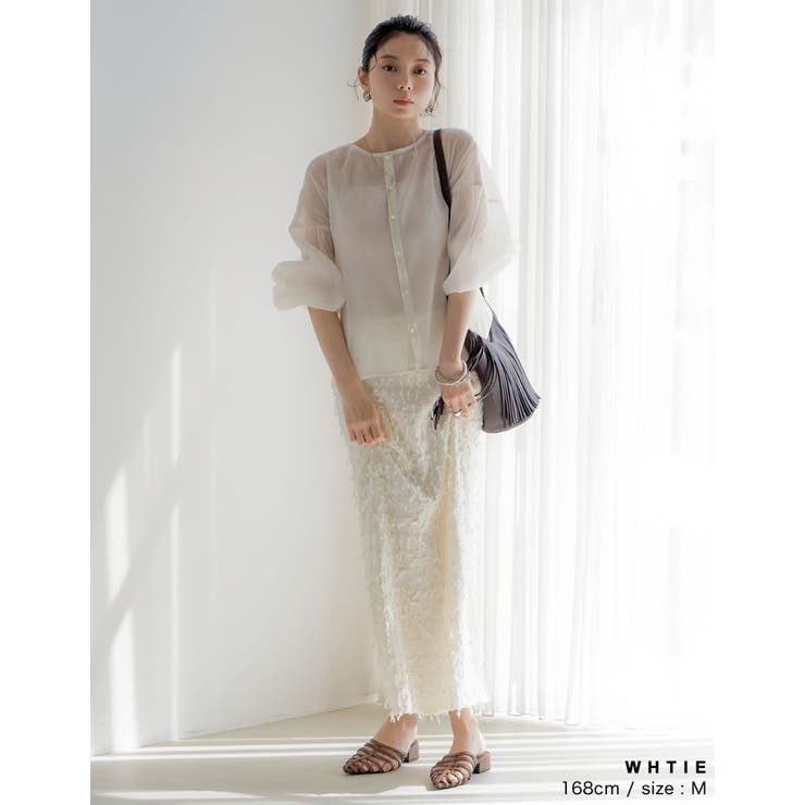 前後2WAYシアー袖ボリュームブラウス | Re:EDIT | 詳細画像4 