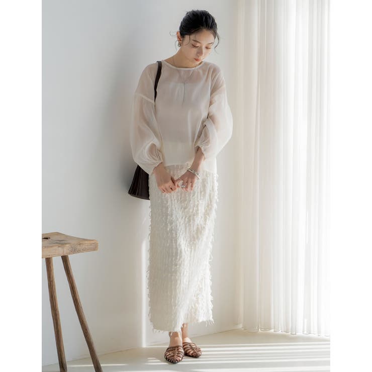 前後2WAYシアー袖ボリュームブラウス | Re:EDIT | 詳細画像8 