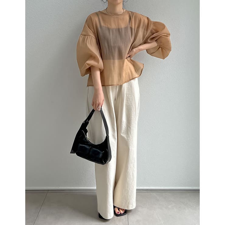 前後2WAYシアー袖ボリュームブラウス | Re:EDIT | 詳細画像32 