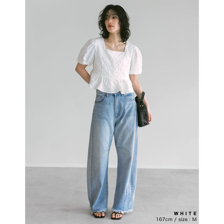 ふくれジャカードペプラムトップス | Re:EDIT | 詳細画像12 