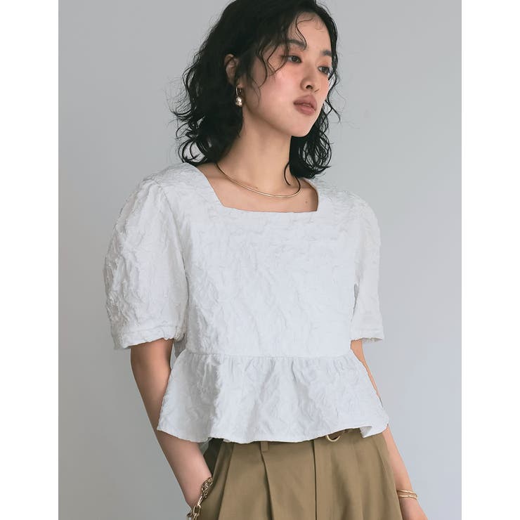 ふくれジャカードペプラムトップス | Re:EDIT | 詳細画像9 