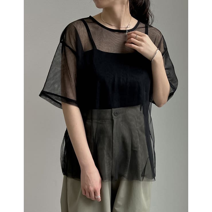 2024 SUMMER COLLECTION]チュールシアーTシャツ[品番：GS000022182