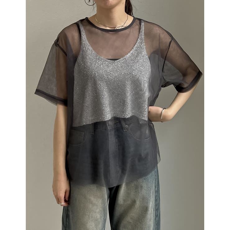 2024 SUMMER COLLECTION]チュールシアーTシャツ[品番：GS000022182