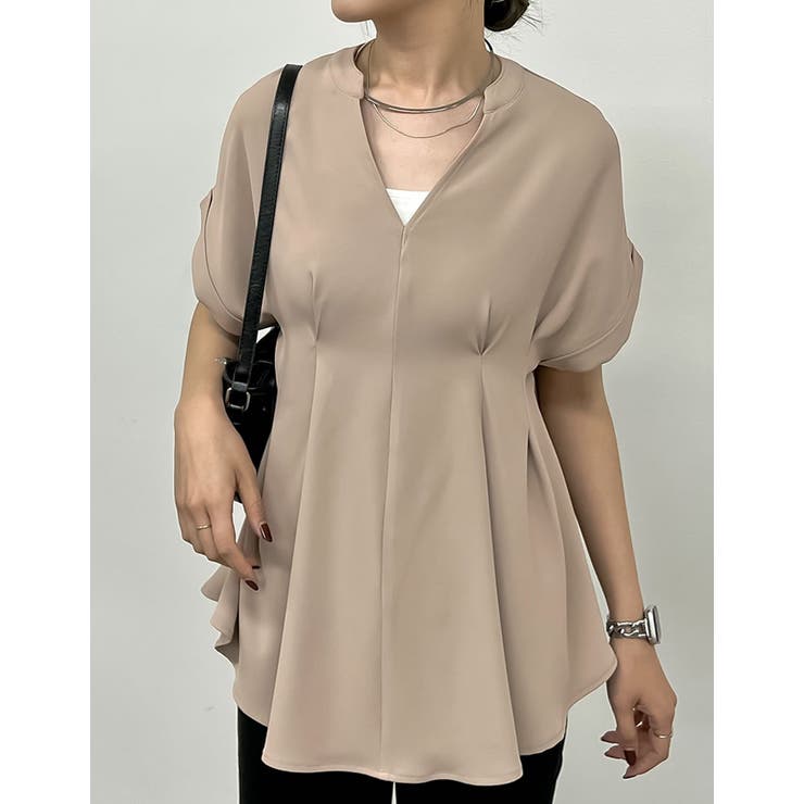 タックフレアーキーネックブラウス | Re:EDIT | 詳細画像8 