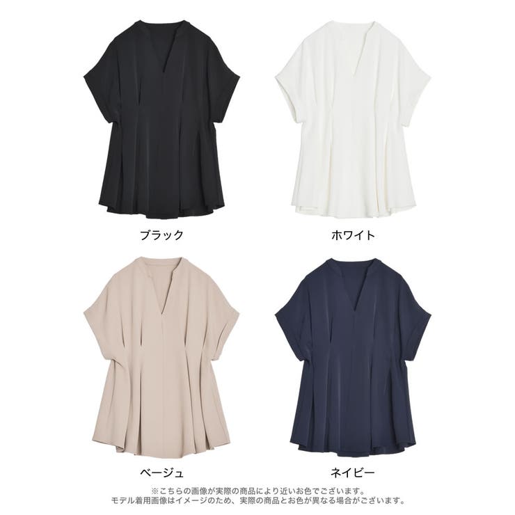 タックフレアーキーネックブラウス | Re:EDIT | 詳細画像18 