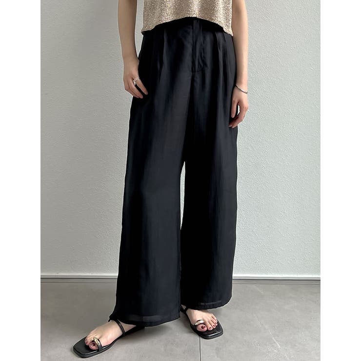 ブラック(001) | シアータックワイドパンツ | Re:EDIT