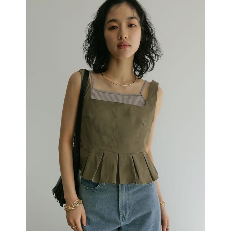2024 SUMMER COLLECTION]タックプリーツペプラムビスチェ[品番