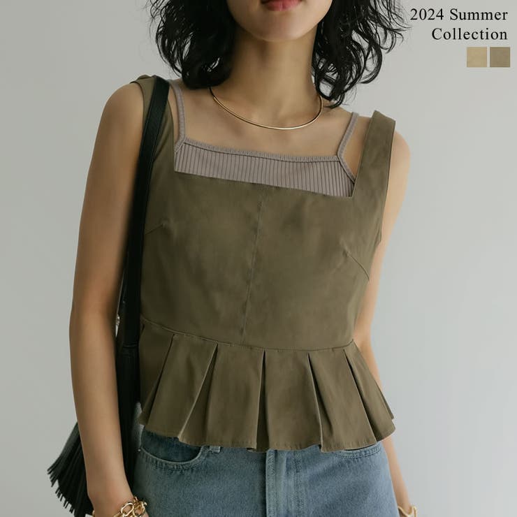 [2024 SUMMER COLLECTION]タックプリーツペプラムビスチェ | Re:EDIT | 詳細画像1 