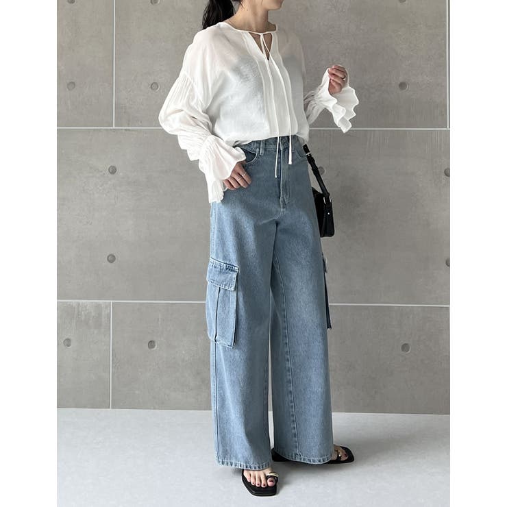 コットンデニムサイドポケットカーゴパンツ | Re:EDIT | 詳細画像23 