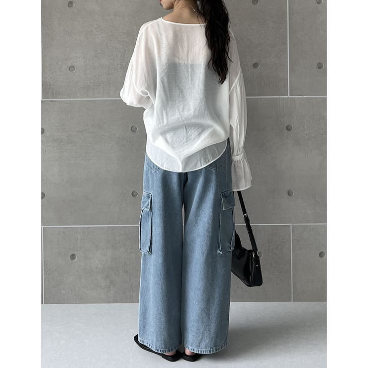 コットンデニムサイドポケットカーゴパンツ | Re:EDIT | 詳細画像24 