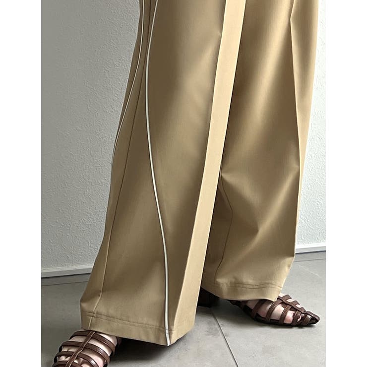 [低身長/高身長サイズ有]ライトツイルパイピングカーブパンツ | Re:EDIT | 詳細画像10 