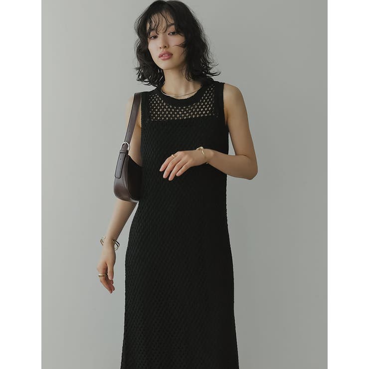 インナー付きメッシュニットナローワンピース | Re:EDIT | 詳細画像8 