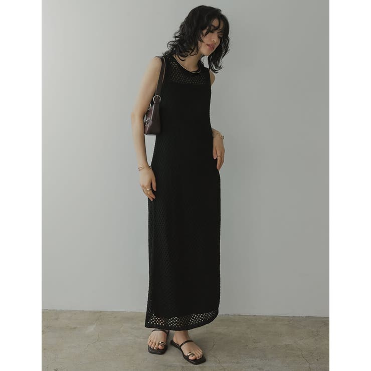 インナー付きメッシュニットナローワンピース | Re:EDIT | 詳細画像9 