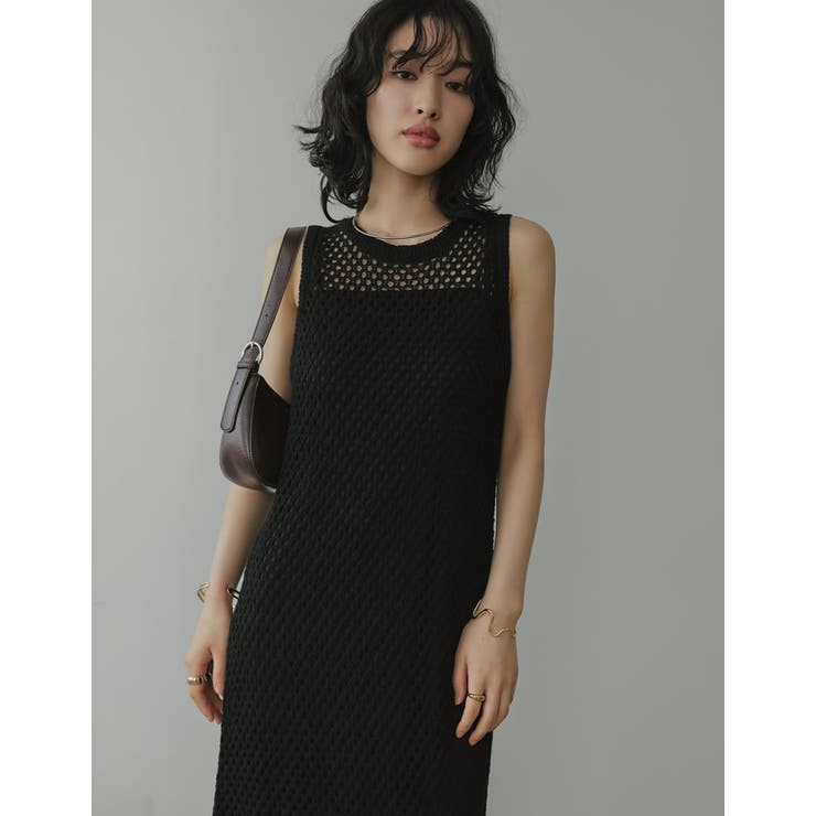 インナー付きメッシュニットナローワンピース | Re:EDIT | 詳細画像10 