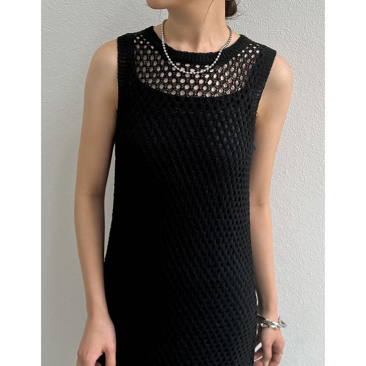 インナー付きメッシュニットナローワンピース | Re:EDIT | 詳細画像23 