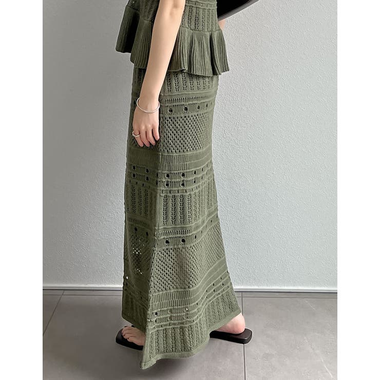 かぎ針編みニットナロースカート | Re:EDIT | 詳細画像17 