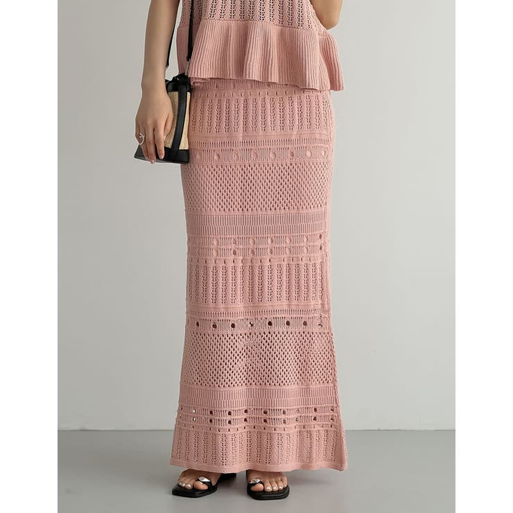 かぎ針編みニットナロースカート | Re:EDIT | 詳細画像4 