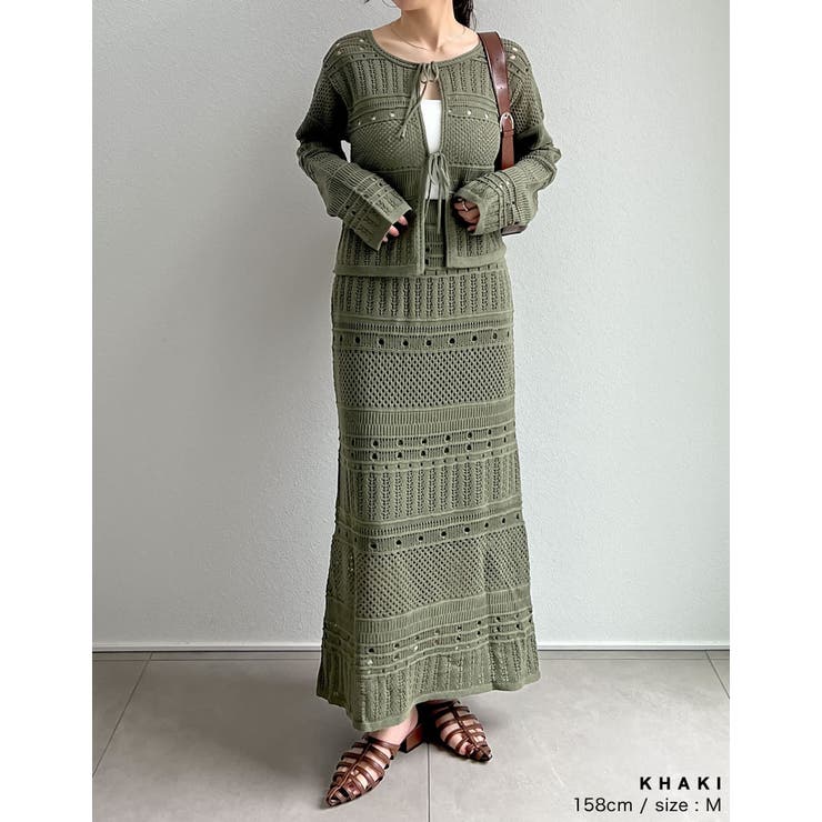 かぎ針編みニットナロースカート | Re:EDIT | 詳細画像22 