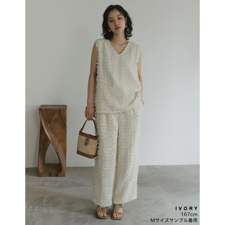 2024 SUMMER COLLECTION]フリンジノースリーブトップス[品番