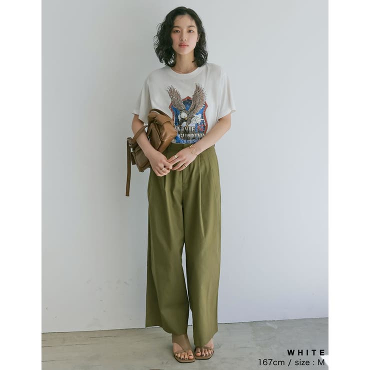 コットンイーグルプリントヴィンテージライクTシャツ | Re:EDIT | 詳細画像5 