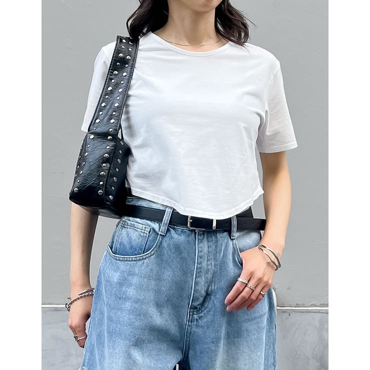 ホワイト(002) | ハイレグデザインコンパクトTシャツ | Re:EDIT