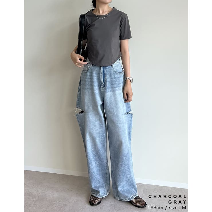 ハイレグデザインコンパクトTシャツ | Re:EDIT | 詳細画像33