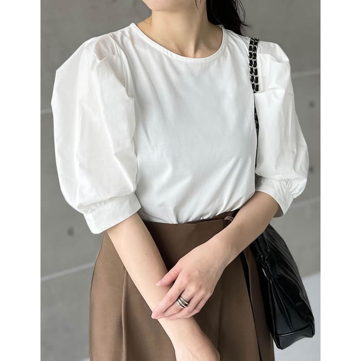 [STORYコラボ]シャツ袖ドッキングボリュームスリーブTシャツ | Re:EDIT | 詳細画像4 