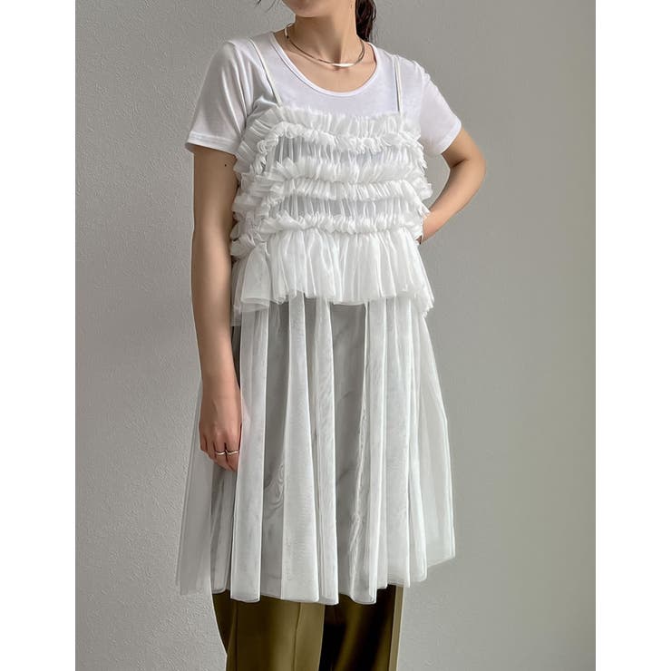 [2024 SUMMER COLLECTION]チュールフリルキャミチュニック | Re:EDIT | 詳細画像13 