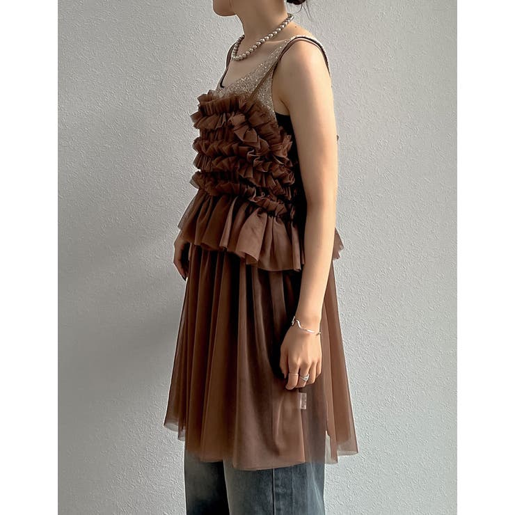 [2024 SUMMER COLLECTION]チュールフリルキャミチュニック | Re:EDIT | 詳細画像15 