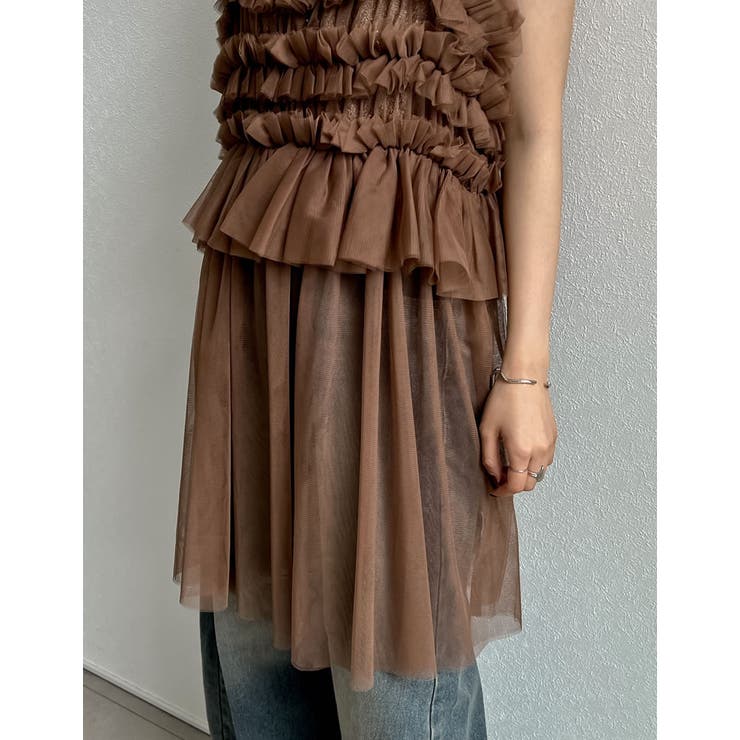 [2024 SUMMER COLLECTION]チュールフリルキャミチュニック | Re:EDIT | 詳細画像17 