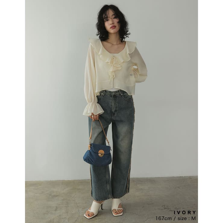 ラッフルフリルカラーリボンブラウス | Re:EDIT | 詳細画像11 