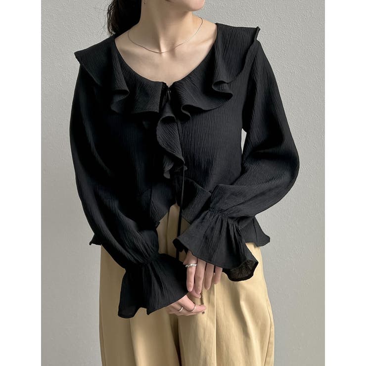 ラッフルフリルカラーリボンブラウス | Re:EDIT | 詳細画像8 