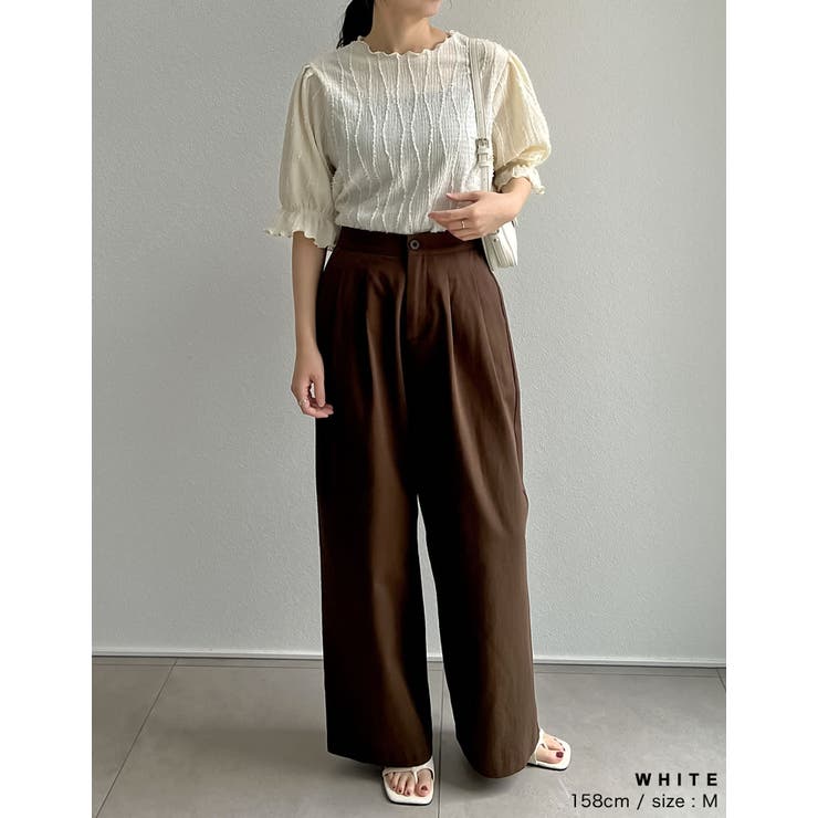 フリンジカットジャガードキャンディースリーブトップス | Re:EDIT | 詳細画像26 