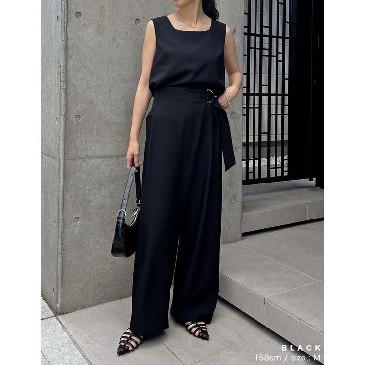 Y's ワイズ ///  コットンリネン後ラップパンツ 黒  size 2 Y's ワイズ /// コットンリネン後ラップパンツ 黒 size 2 Y's ワイズ