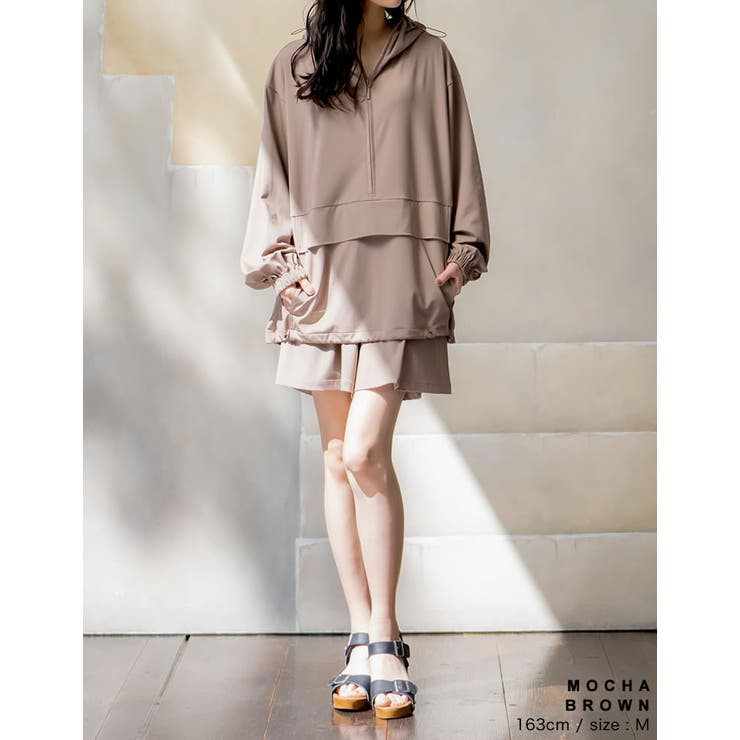Bshop 麻フレアハーフパンツ ポンチハーフパンツ レディース ハーフパンツ 配色・(80)メール