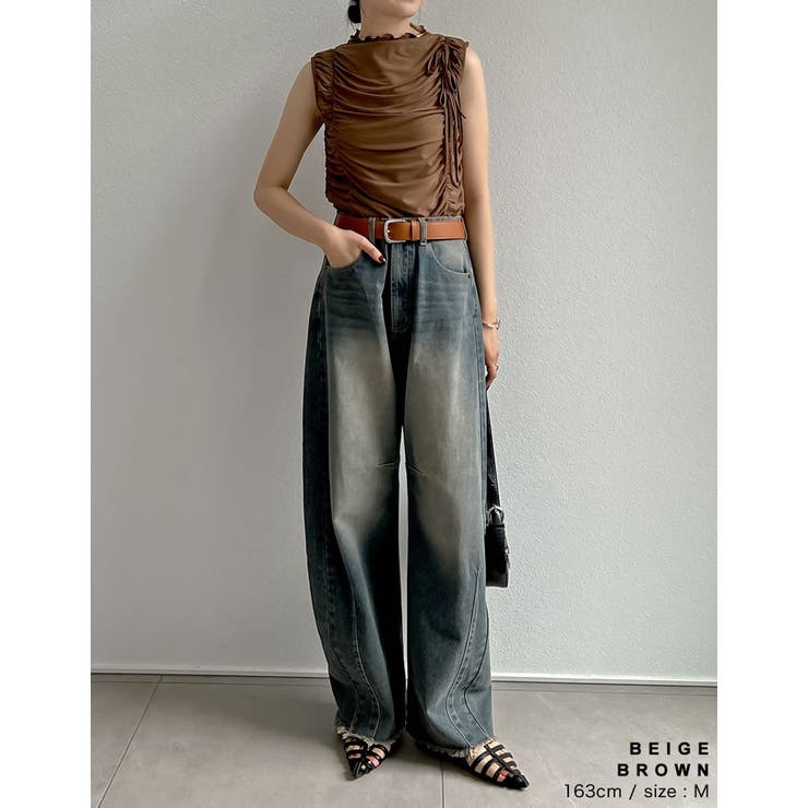 サイドリボンギャザーチュールトップス | Re:EDIT | 詳細画像15 