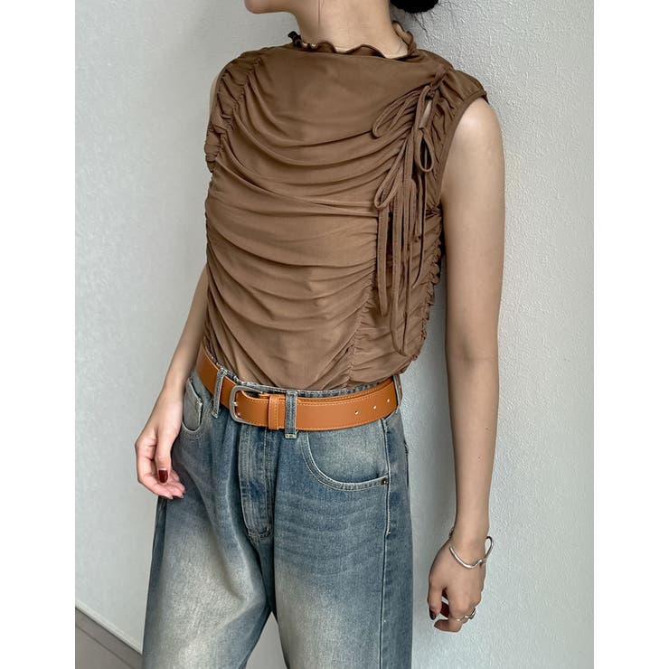 サイドリボンギャザーチュールトップス | Re:EDIT | 詳細画像22 