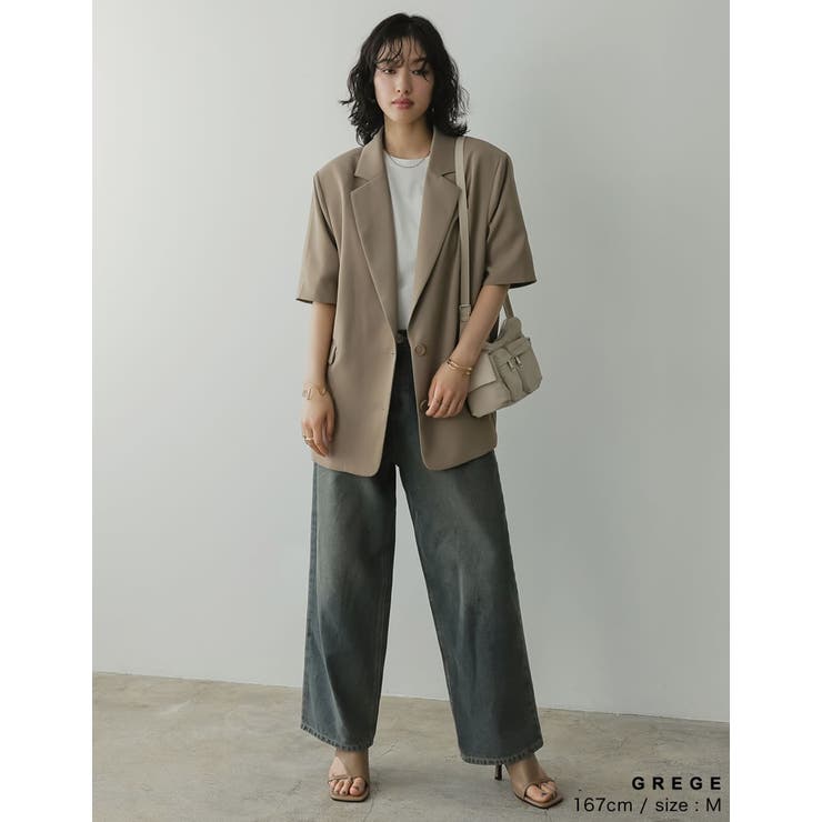 【新品2,2万　ヤマダヤ FENNEL 】ハーフスリーブ テーラード ジャケット フェンネル FENNEL ハーフスリーブテーラードジャケット