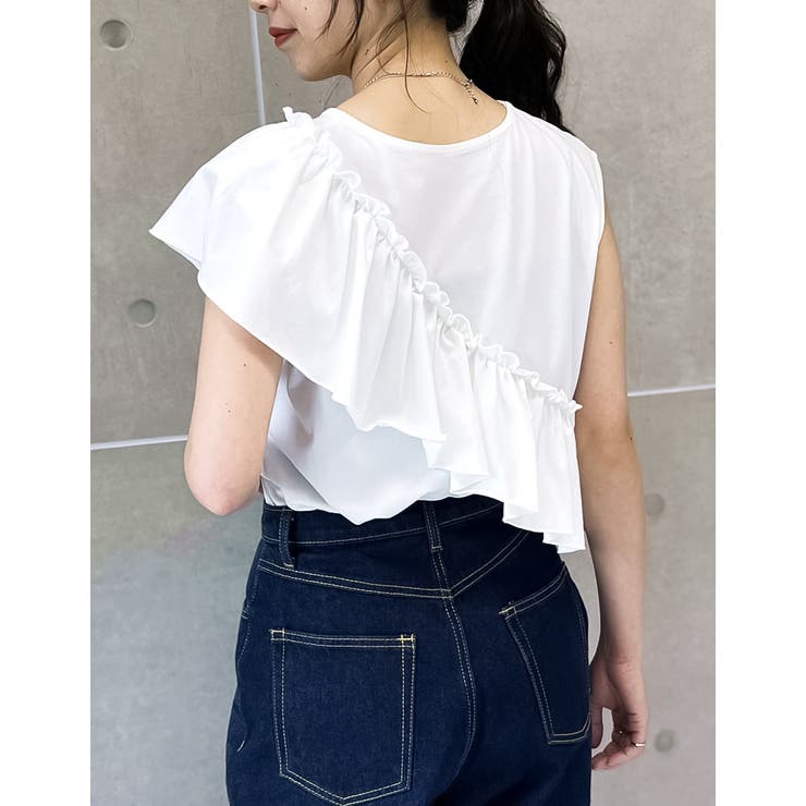 [接触冷感]フリルタスキデザインアシンメトリータンクトップ | Re:EDIT | 詳細画像17 